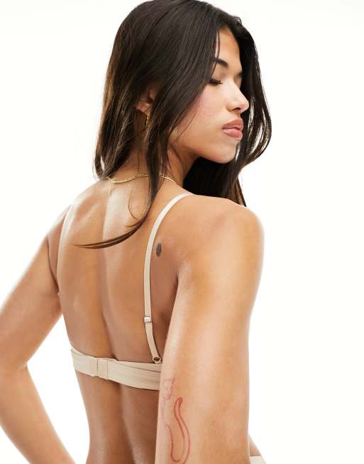 ASOS DESIGN – Marina – Beige, formande trekantsbehå, 3 av 4