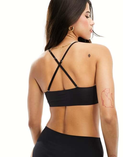 ASOS DESIGN - Marina - Gladmakende multifunctionele bandeau-bh met vulling in zwart, 3 van 4