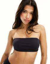 ASOS DESIGN 2 pack ribbed seamless bandeau bras in black & white