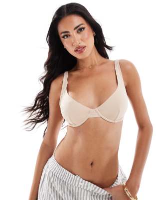 [ASOS DESIGN] ASOS DESIGN Marina smoothing underwire bra in beige-Neutral 36D Beige