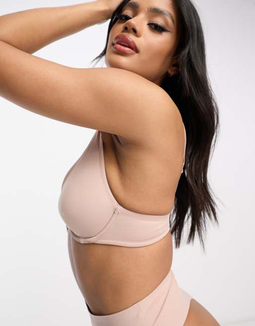 ASOS DESIGN Marina smoothing underwire bra in mink, 4 of 4