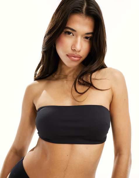 ASOS DESIGN – Marina – Svart, formande, vadderad bandeau-behå med avtagbara axelband - view 1