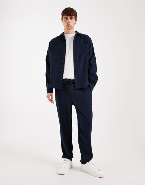 ASOS DESIGN – Marinblå, avsmalnande byxor, del av set - view 1