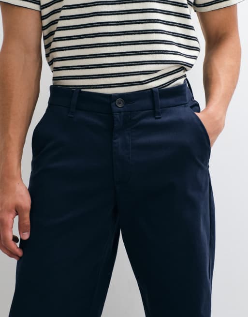 ASOS DESIGN – Marinblå, avsmalnande chinos, 4 av 5