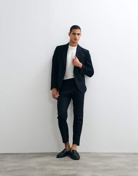 ASOS DESIGN – Marinblå, avsmalnande kostymbyxor, del av kostym - view 1