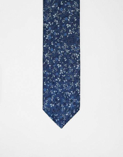 FhyzicsShops DESIGN – Marinblå blommig slips