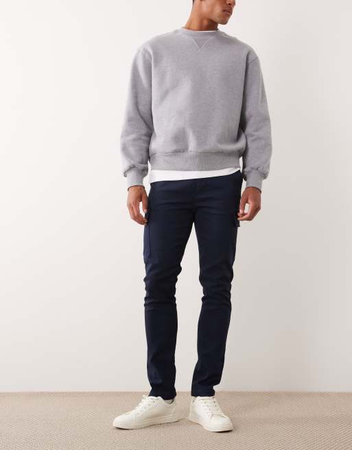 ASOS DESIGN – Marinblå cargobyxor med extra smal passform, 2 av 5