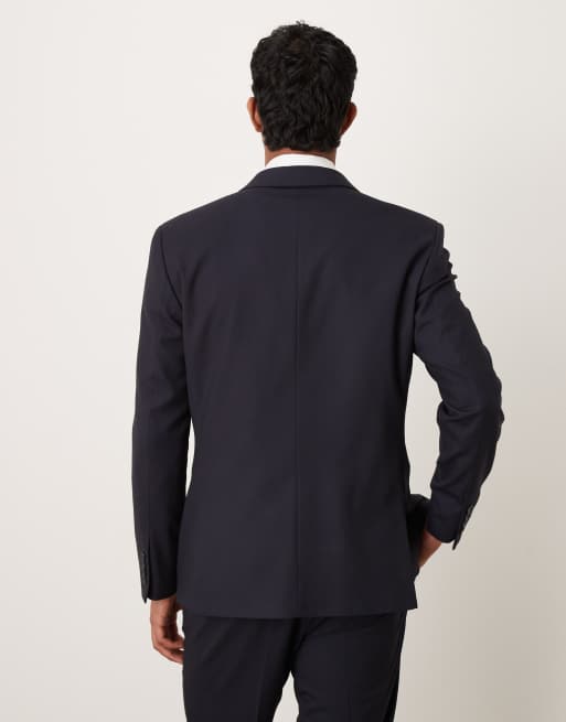 ASOS DESIGN – Marinblå, dubbelknäppt jacka i regular fit, 3 av 5