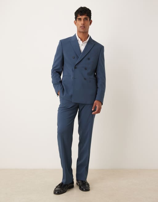 ASOS DESIGN – Marinblå, dubbelknäppt kavaj med regular fit, del av kostym, 2 av 5