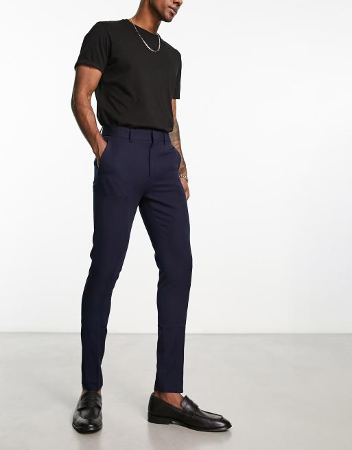 ASOS DESIGN – Marinblå finbyxor med extra skinny passform