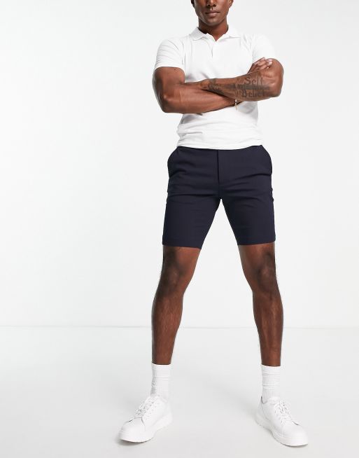 ASOS DESIGN – Marinblå finshorts med smal passform, 3 av 4