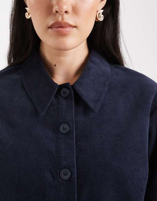 ASOS DESIGN – Marinblå, kort manchesterskjorta, del av set, 4 av 4