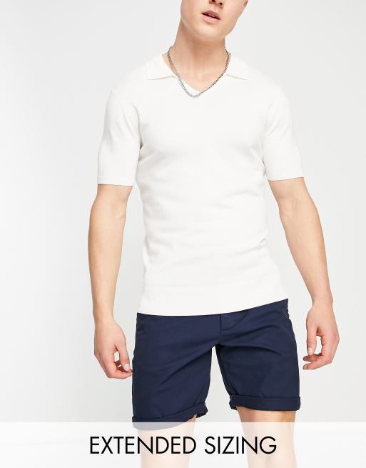 ASOS DESIGN – Marinblå, korta chinoshorts med smal passform 
