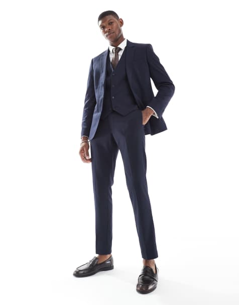 ASOS DESIGN - Marinblå kostymbyxor i skinny fit - view 1