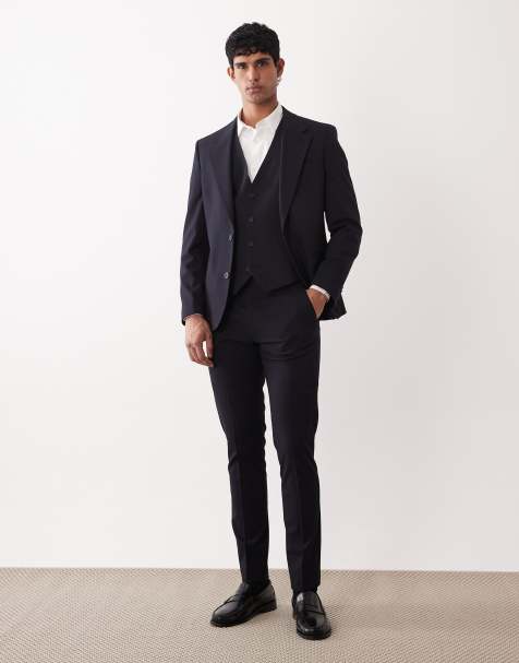 ASOS DESIGN - Marinblå kostymbyxor i skinny fit - view 1