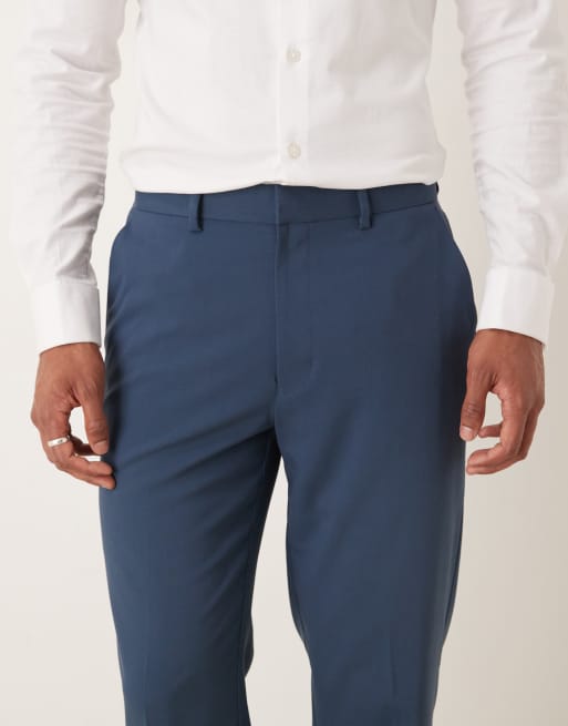 ASOS DESIGN – Marinblå kostymbyxor med raka ben, 4 av 5