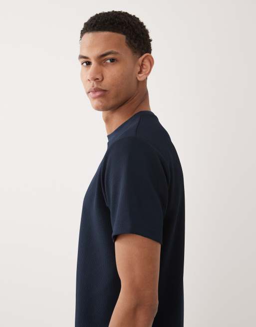 ASOS DESIGN – Marinblå, kraftig, uppklädd t-shirt med regular fit, del av set, 4 av 5