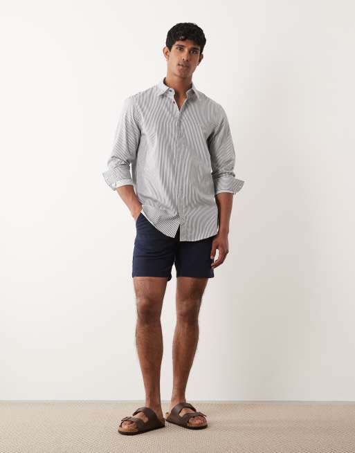 ASOS DESIGN – Marinblå, medellånga chino-shorts i smal modell, 3 av 5
