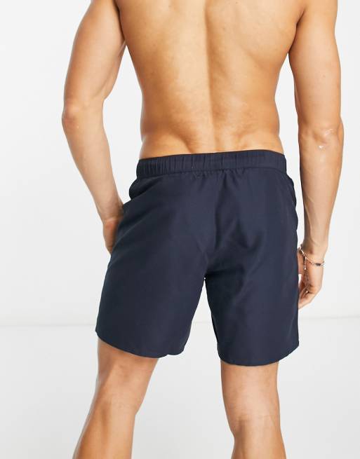 ASOS DESIGN – Marinblå mellanlånga badshorts med meshfickor, 4 av 4
