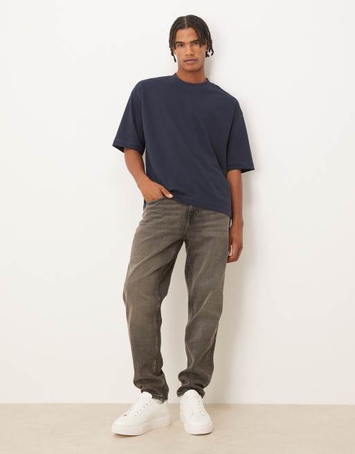 ASOS DESIGN – Marinblå, mjuk, kraftig t-shirt i oversize med boxig passform, 2 av 5