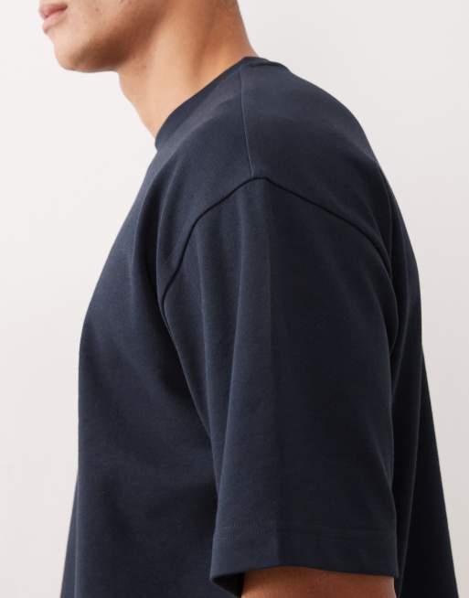 ASOS DESIGN – Marinblå, mjuk, kraftig t-shirt i oversize med boxig passform, 4 av 5