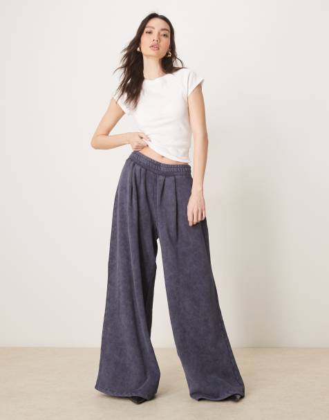 ASOS DESIGN – Marinblå mjukisbyxor i oversize med vida ben, del av set - view 1