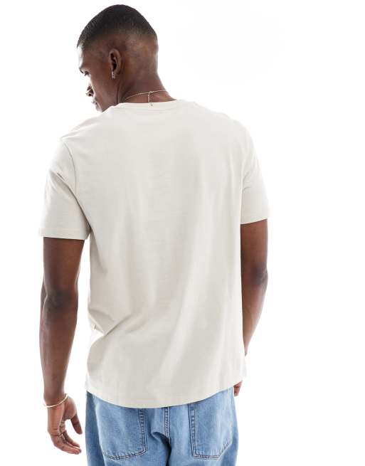 ASOS DESIGN – Marinblå och ljusbeige, enkla t-shirts med rund halsringning, 2-pack  , 3 av 4