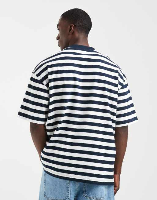 ASOS DESIGN – Marinblå och vitrandig t-shirt i oversize, 5 av 5