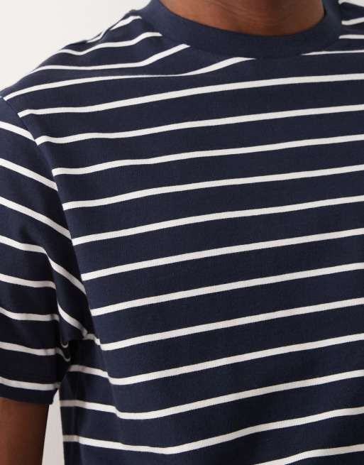 ASOS DESIGN – Marinblå- och vitrandig t-shirt i regular fit, 5 av 5