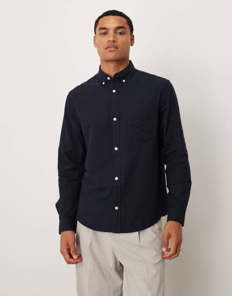 ASOS DESIGN – Marinblå oxfordskjorta i regular fit - view 1