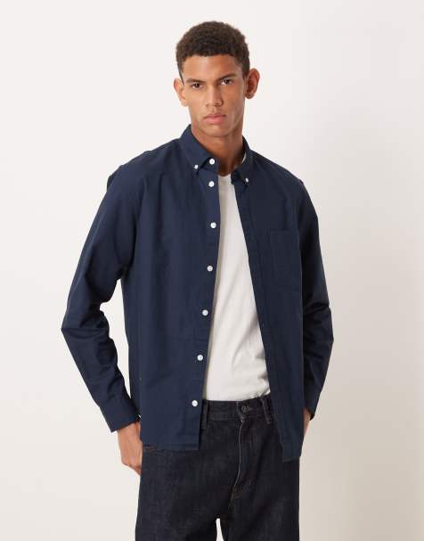 ASOS DESIGN – Marinblå oxfordskjorta med regular fit - view 1