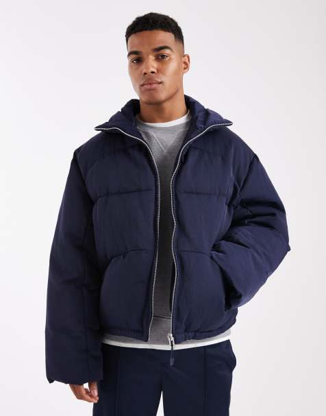 ASOS DESIGN – Marinblå pufferjacka i oversize - view 1