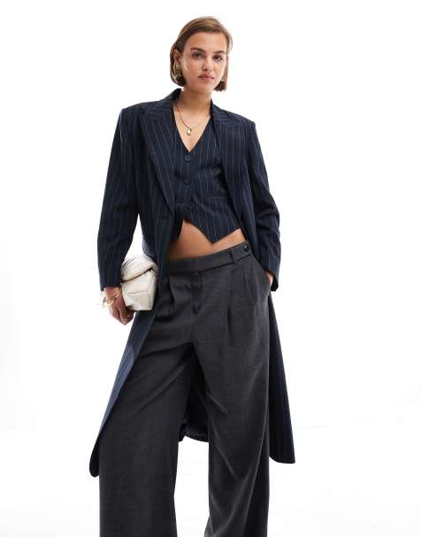 ASOS DESIGN – Marinblå, randig kavaj - view 1