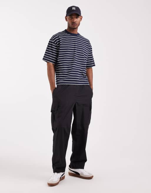 ASOS DESIGN – Marinblå, randig t-shirt i oversize med boxig passform, 2 av 5