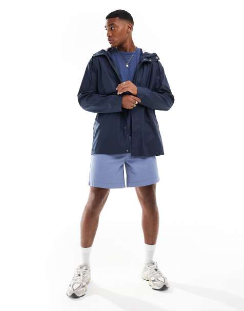 ASOS DESIGN – Marinblå regnjacka i gummerat material - view 1