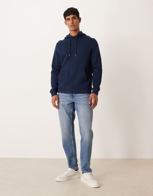 ASOS DESIGN – Marinblå, ribbad huvtröja, 2 av 5
