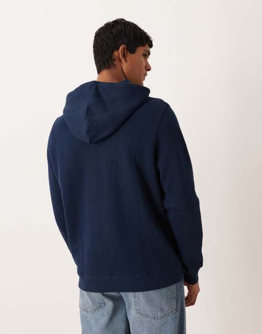 ASOS DESIGN – Marinblå, ribbad huvtröja, 3 av 5