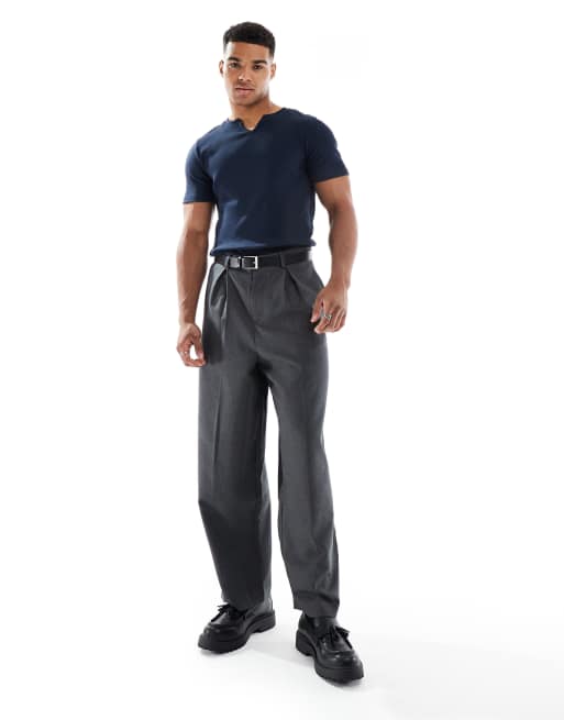 ASOS DESIGN – Marinblå, ribbad t-shirt i muscle fit med sprund  , 2 av 4