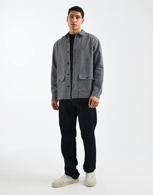 ASOS DESIGN – Marinblå, rutig skjorta i oversize med boxig passform, 2 av 5