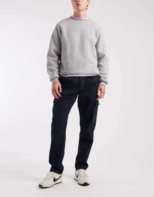 ASOS DESIGN – Marinblå, smala cargobyxor i dra på-stil, 2 av 5