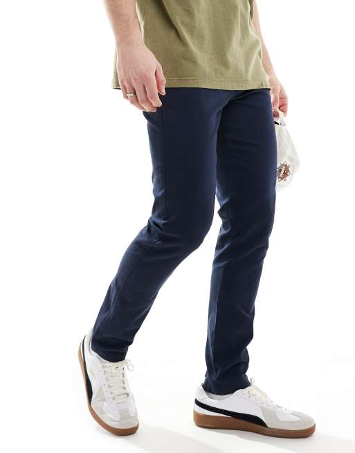 ASOS DESIGN Marinblå, smala chinos, 3 av 5