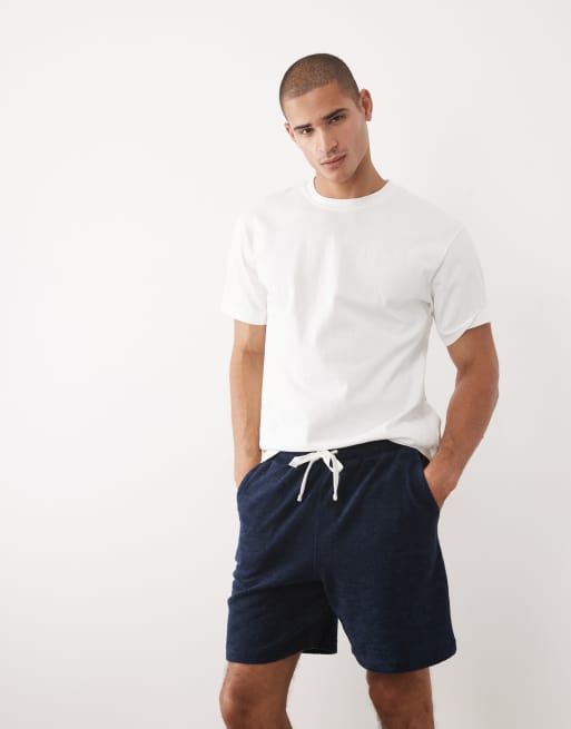 ASOS DESIGN – Marinblå, strukturerade jersey-shorts i oversize, 2 av 5