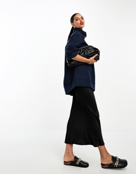 ASOS DESIGN – Marinblå, supermjuk polotröja i lång modell, del av set - view 1