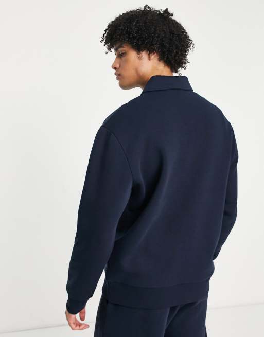 ASOS DESIGN – Marinblå sweatshirt i oversize med v-ringning, del av set , 3 av 4