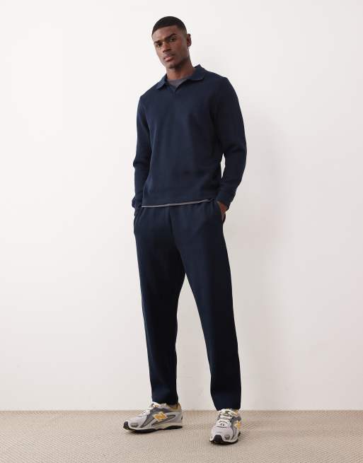 ASOS DESIGN – Marinblå sweatshirt med pikékrage, 2 av 5