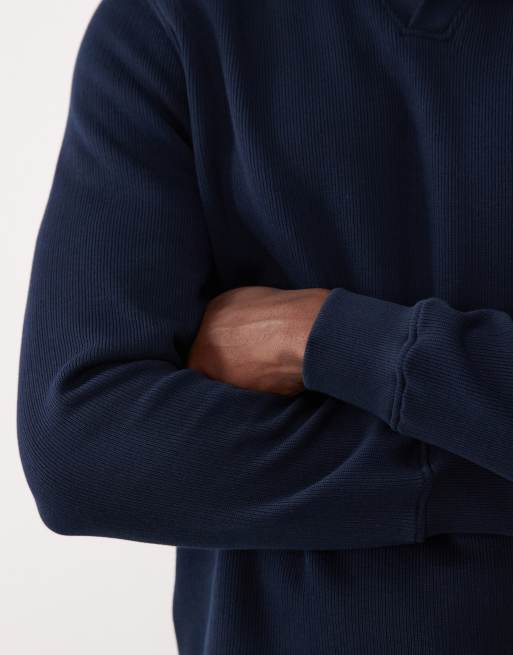 ASOS DESIGN – Marinblå sweatshirt med pikékrage, 4 av 5