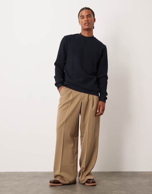 ASOS DESIGN – Marinblå sweatshirt med textur, 2 av 5