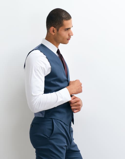 ASOS DESIGN – Marinblå väst med smal passform, 5 av 5