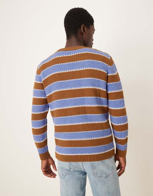 ASOS DESIGN – Marinblårandig, avslappnad och stickad tröja med rund halsringning, 3 av 5