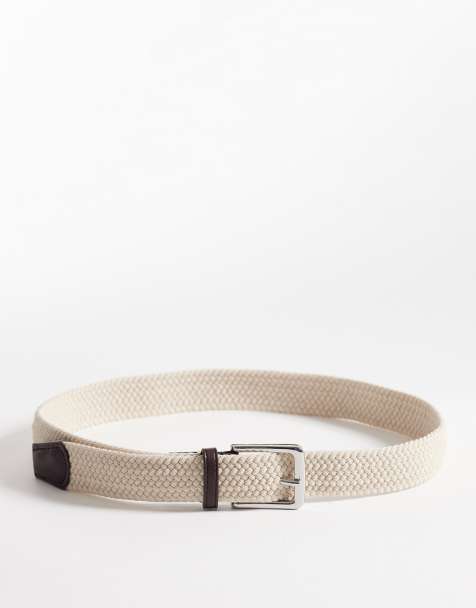 ASOS DESIGN – Marinblått, flätat bälte i läderimitation med kantdetalj - view 1